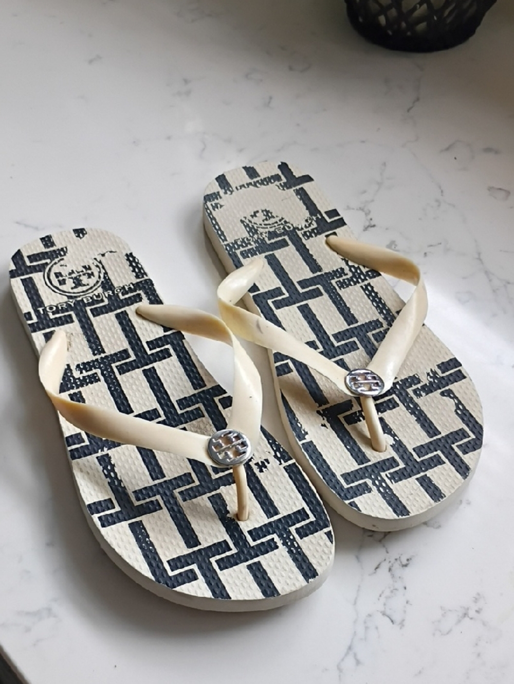 Tory Burch Logo Flip Flop Sandals